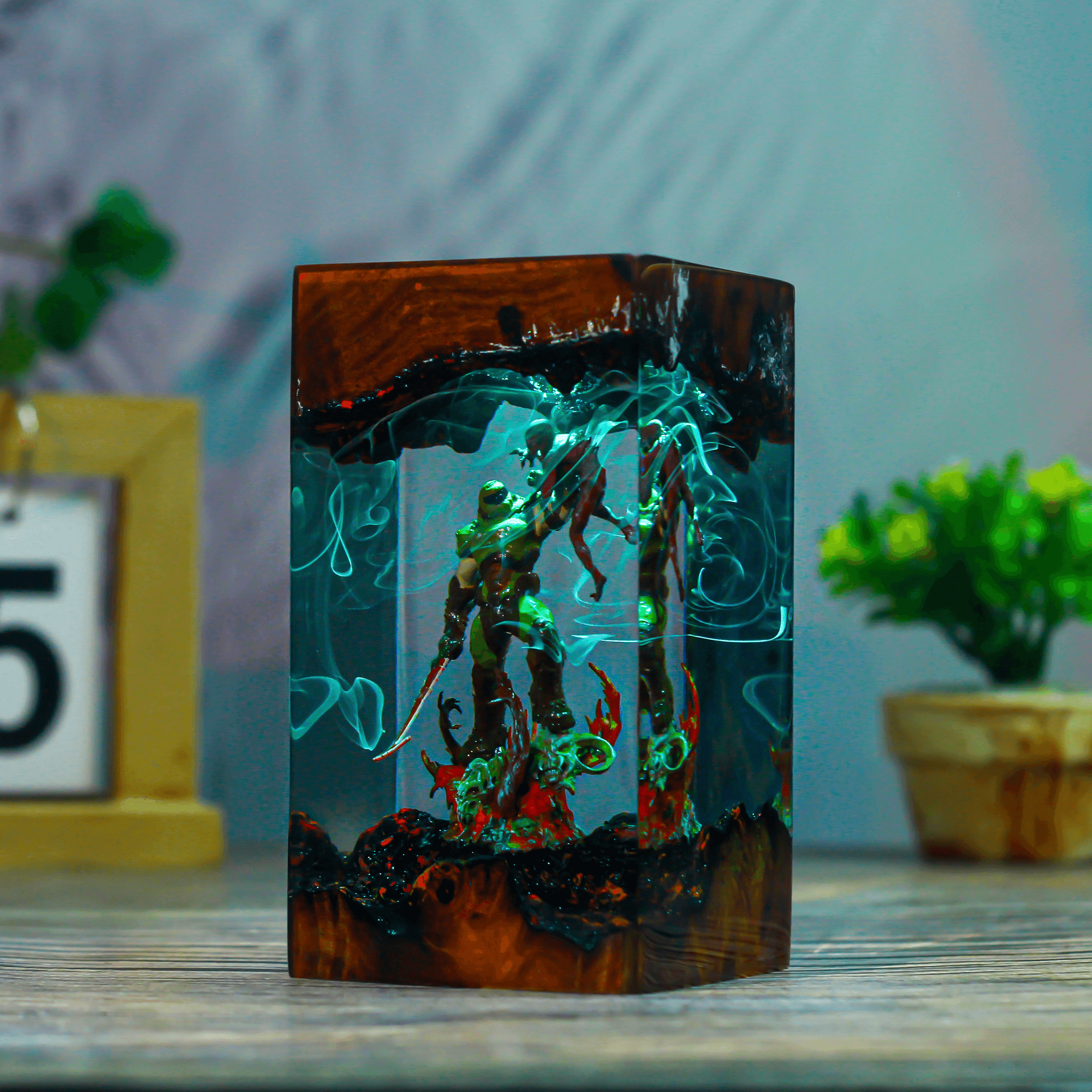 Đèn Resin Nghệ Thuật DOOM Slayer – Trang Trí Gaming Dark Fantasy Ấn Tượng - Hình 1