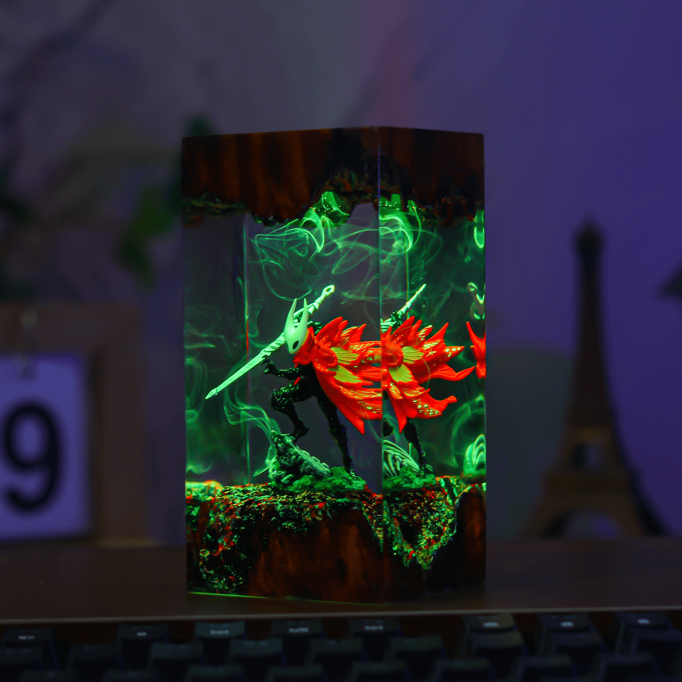 Handmade Hollow Knight Resin Lamp – The Knight Character Art Light for Display - View 1
