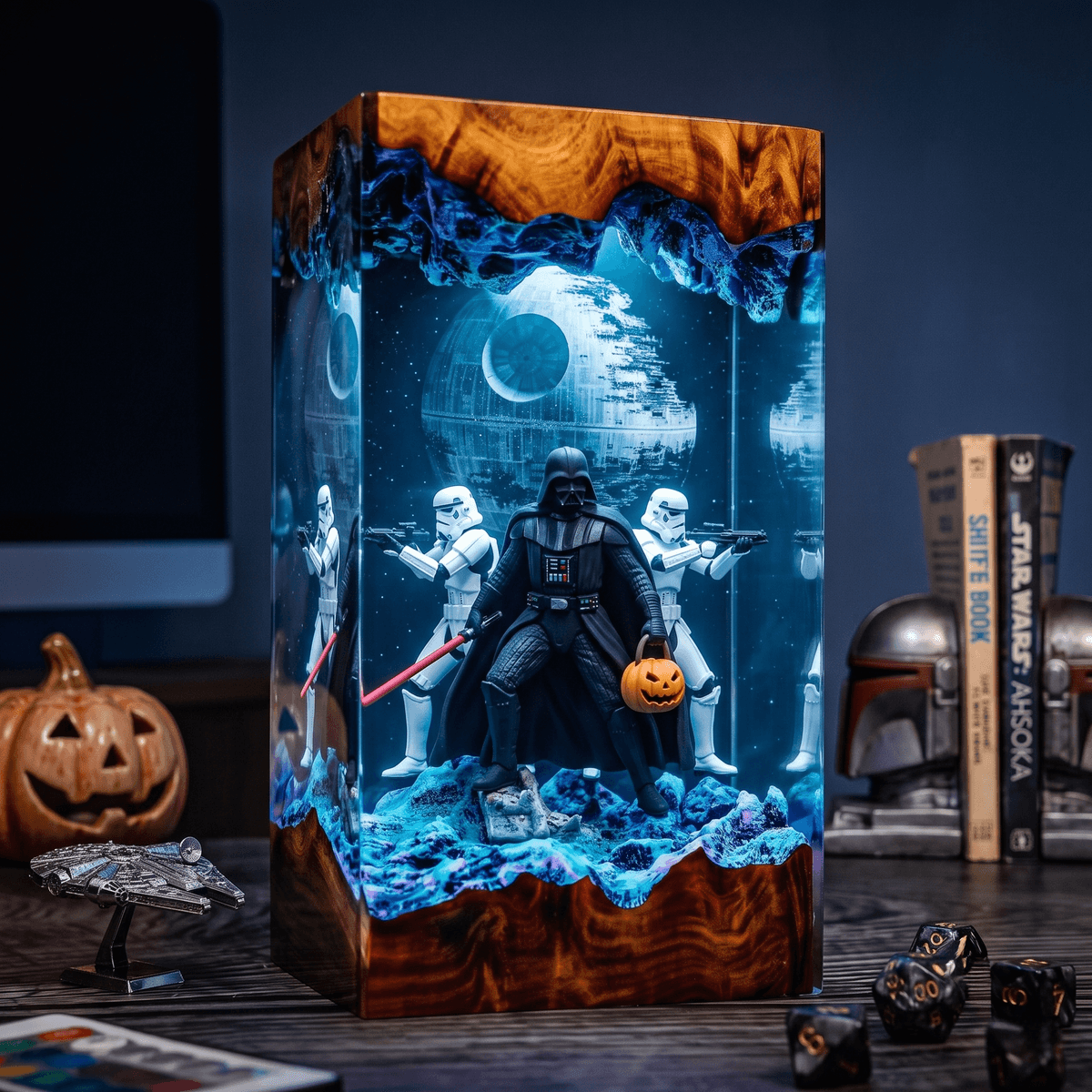 Darth Vader 3D Resin Lamp – Star Wars Death Star Epoxy Art
