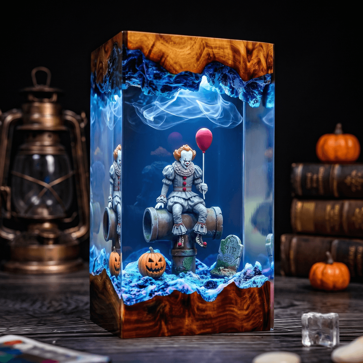 Pennywise 3D Resin Lamp – IT Horror & Halloween Epoxy Art
