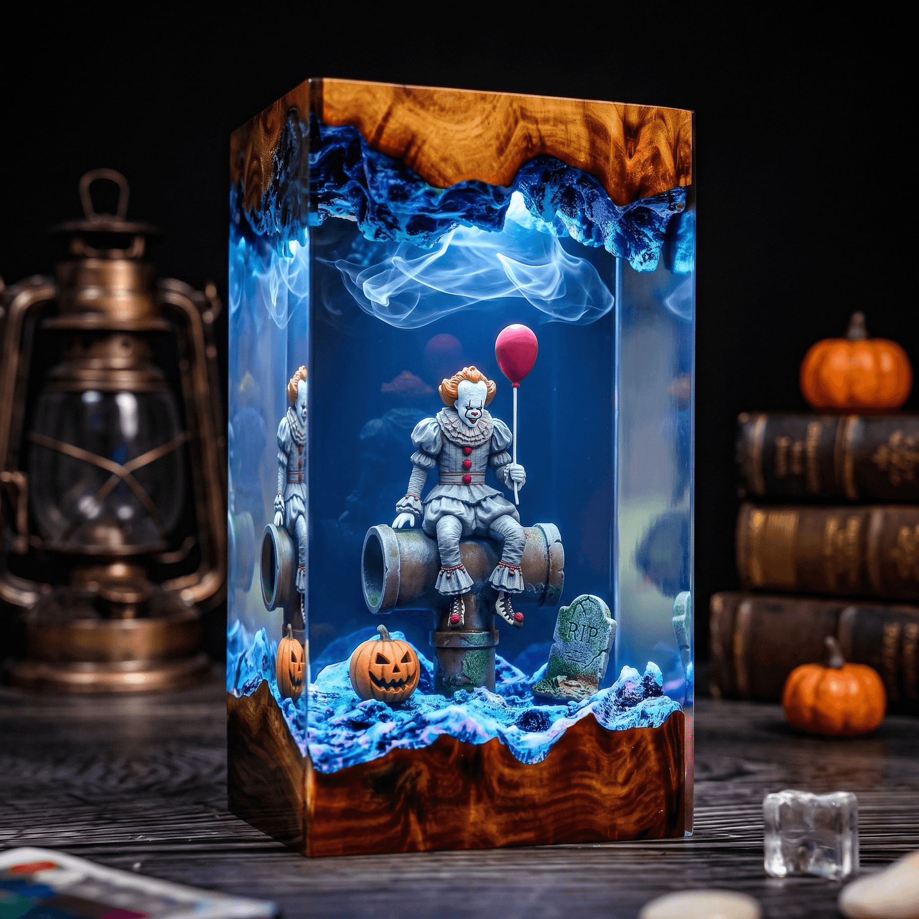 Pennywise 3D Resin Lamp – IT Horror & Halloween Epoxy Art - View 1