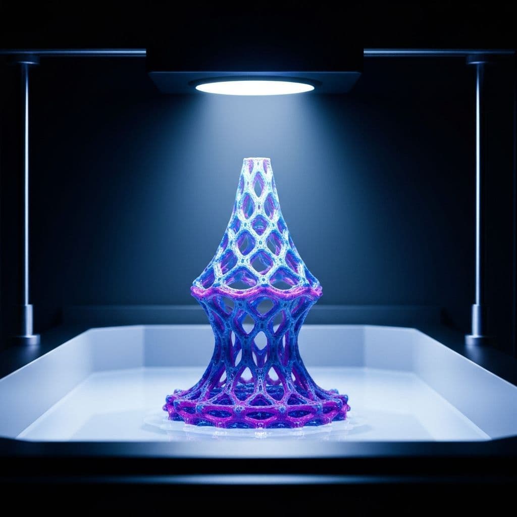 Resin 3D printer producing a tooling detail